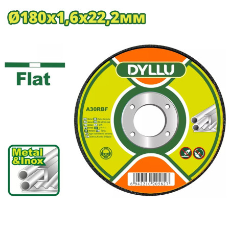 Круг отрезной 180x1,6х22,2 мм по металлу DYLLU DTAC1371 Круг отрезной 180x1,6х22,2 мм по металлу DYLLU DTAC1371