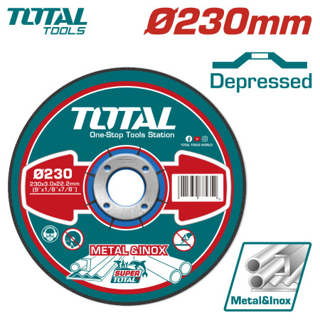 Круг отрезной 230x3,0x22,2 мм по металлу TOTAL TAC2212301 Круг отрезной 230x3,0x22,2 мм по металлу TOTAL TAC2212301