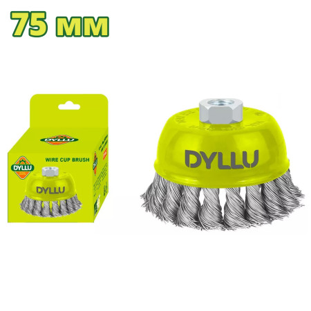 Щетка проволочная чашечная 75 мм DYLLU DTCE2401 Щетка проволочная чашечная 75 мм DYLLU DTCE2401