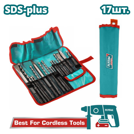 Набор буров и зубил SDS-plus TOTAL TACSD91701 (17 шт) Набор буров и зубил SDS-plus TOTAL TACSD91701 (17 шт)