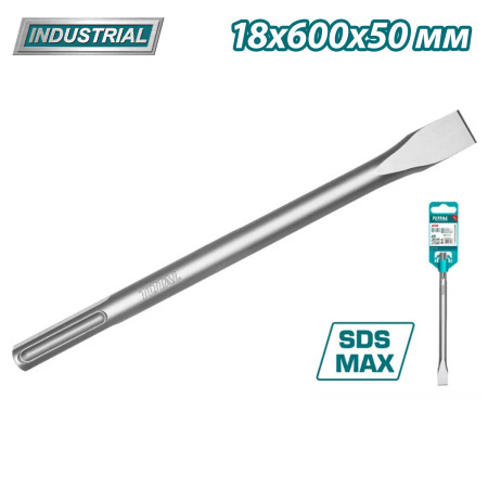 Зубило плоское SDS-MAX 18х600х50 мм TOTAL TAC15221832 Зубило плоское SDS-MAX 18х600х50 мм TOTAL TAC15221832