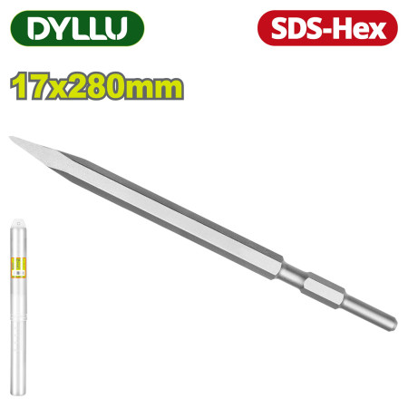 Зубило плоское SDS-Hex 17x280 мм DYLLU DTGZ1205 Зубило плоское SDS-Hex 17x280 мм DYLLU DTGZ1205