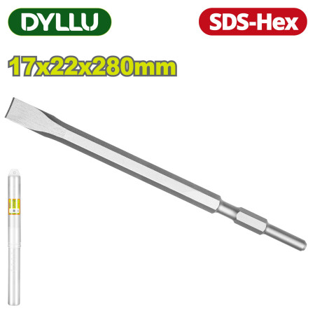 Зубило плоское SDS-Hex 17x22x280 мм DYLLU DTGZ1206 Зубило плоское SDS-Hex 17x22x280 мм DYLLU DTGZ1206