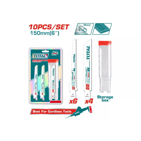 Набор полотен для сабельной пилы TOTAL TAC521002 (10 шт.) Набор полотен для сабельной пилы TOTAL TAC521002 (10 шт.)