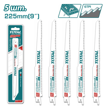 Полотно для сабельной пилы 225 мм по дереву TOTAL TRSB1111DF (5 шт) Полотно для сабельной пилы 225 мм по дереву TOTAL TRSB1111DF (5 шт)