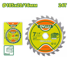 Диск пильный 185x20 мм 24 зубьев DYLLU DTTC1K04