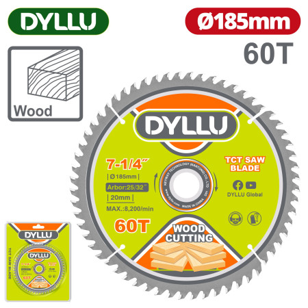 Диск пильный 185x20 мм 60 зубьев DYLLU DTTC1K03