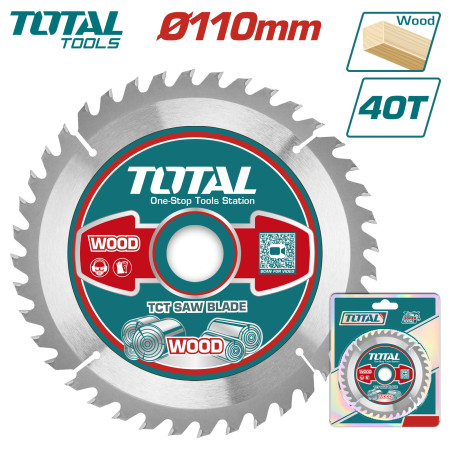 Диск пильный 110x20 мм 40 зубьев по дереву TOTAL TAC231115 Диск пильный 110x20 мм 40 зубьев по дереву TOTAL TAC231115