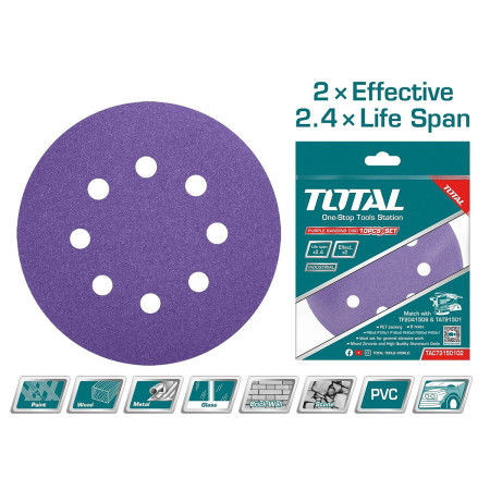 Набор шлифовальных кругов 150 мм TOTAL TAC73150102 (10 шт)