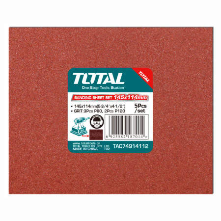 Шлифлисты 145x114 мм P80, P120 TOTAL TAC74914112 (5 шт) Шлифлисты 145x114 мм P80, P120 TOTAL TAC74914112 (5 шт)