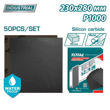Бумага наждачная водостойкая 230x280 мм P1000 TOTAL TAC100016 Бумага наждачная водостойкая 230x280 мм P1000 TOTAL TAC100016