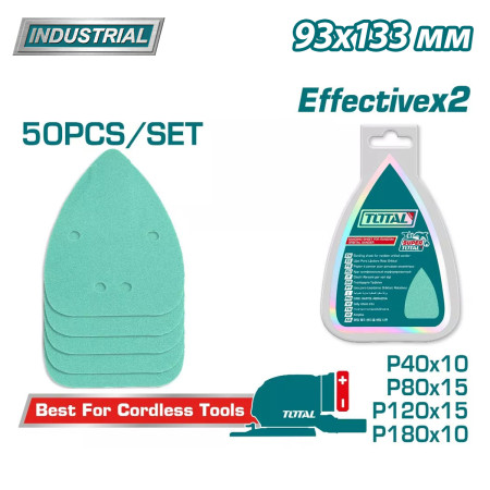 Набор шлифовальной бумаги 93х133 мм TOTAL TAC931331 (50шт.) Набор шлифовальной бумаги 93х133 мм TOTAL TAC931331 (50шт.)