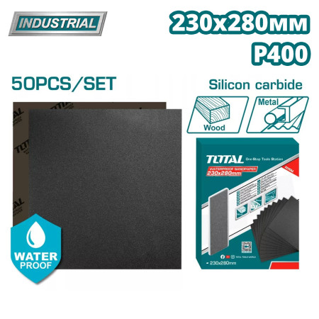 Шлифлисты 230x280 мм P400 TOTAL TAC040016 (50 шт.) Шлифлисты 230x280 мм P400 TOTAL TAC040016 (50 шт.)