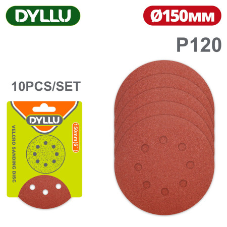 Шлифовальные круги 150 мм P120 DYLLU DTZA5126 (10 шт) Шлифовальные круги 150 мм P120 DYLLU DTZA5126 (10 шт)