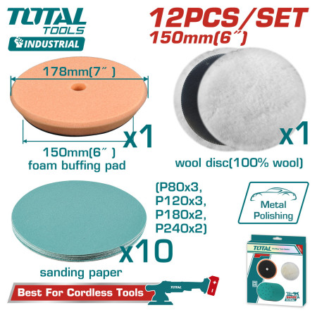 Набор для полировки и шлифовки TOTAL TAC15012
