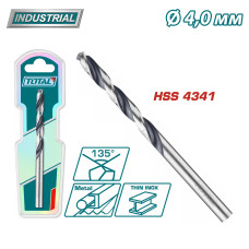 Сверло по металлу HSS 4 мм TOTAL TAC1200404