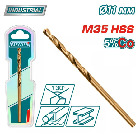 Сверло по металлу M35 HSS-CO 11мм TOTAL TAC11211001