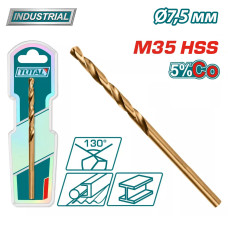 Сверло по металлу M35 HSS-CO 7,5мм TOTAL TAC11207501