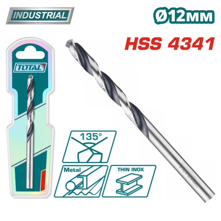 Сверло по металлу HSS 12 мм TOTAL TAC1201204 Сверло по металлу HSS 12 мм TOTAL TAC1201204
