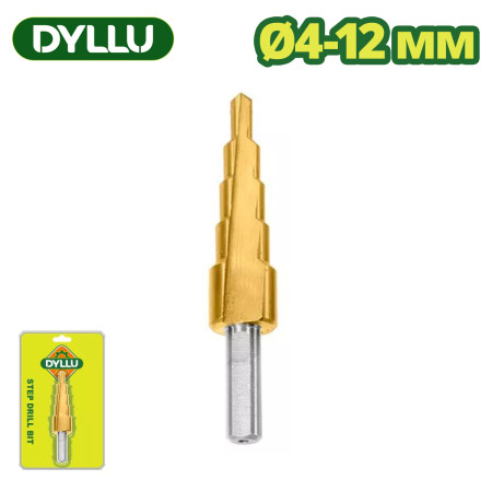 Сверло ступенчатое 4-12 мм DYLLU DTJD1401 Сверло ступенчатое 4-12 мм DYLLU DTJD1401