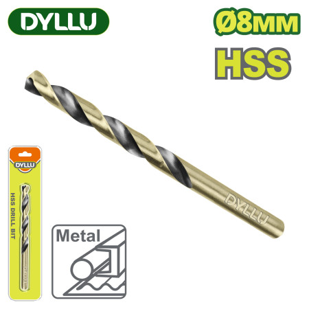 Сверло по металлу HSS 8мм DYLLU DTTD1K08 Сверло по металлу HSS 8мм DYLLU DTTD1K08