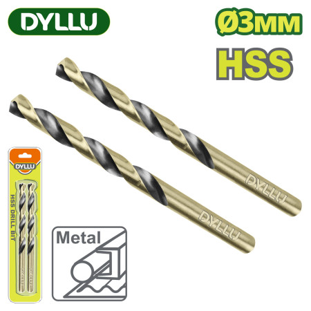 Сверло по металлу HSS 2мм DYLLU DTTD1K03 (2шт.) Сверло по металлу HSS 2мм DYLLU DTTD1K03 (2шт.)