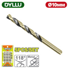 Сверло по металлу HSS 10 мм DYLLU DTTD89010 (5 шт)