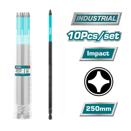 Бита ударная PH2 250 мм TOTAL TACIM16PH2103 (10 шт) Бита ударная PH2 250 мм TOTAL TACIM16PH2103 (10 шт)
