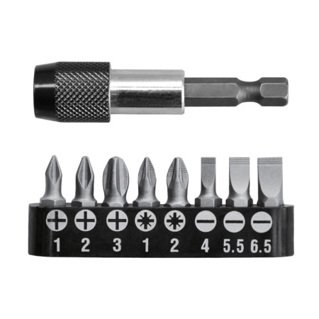 Набор бит с держателем TOTAL TACSD3091 (9 шт) Набор бит с держателем TOTAL TACSD3091 (9 шт)