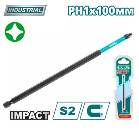 Бита ударная PH1 100 мм TOTAL TACIM71PH1100 Бита ударная PH1 100 мм TOTAL TACIM71PH1100