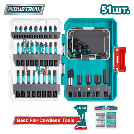Набор ударных бит TOTAL TACSDL25106 (51 шт) Набор ударных бит TOTAL TACSDL25106 (51 шт)