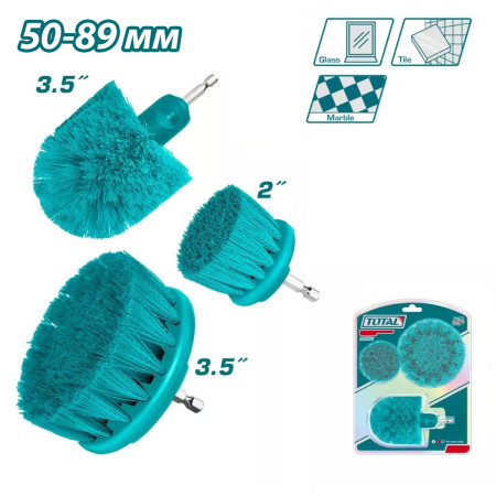 Набор щеток-насадок средней жесткости для дрели TOTAL TACM3001 (3шт) Набор щеток-насадок средней жесткости для дрели TOTAL TACM3001 (3шт)