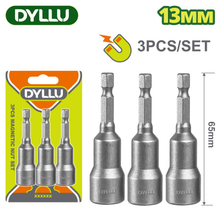 Набор магнитных гаек (3 шт.) 13 мм DYLLU DTWR2K13