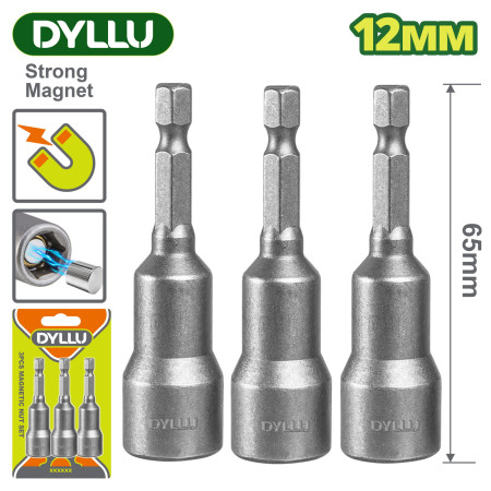 Торцевая магнитная насадка 12x65 мм DYLLU DTWR2K12 (3 шт.) Торцевая магнитная насадка 12x65 мм DYLLU DTWR2K12 (3 шт.)