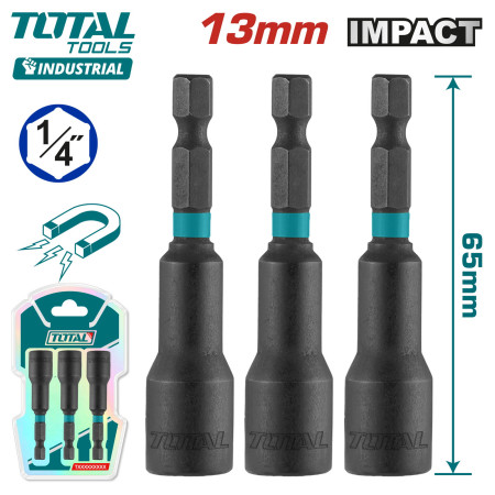 Торцевая магнитная насадка 13x65 мм TOTAL TAC271331 (3 шт )