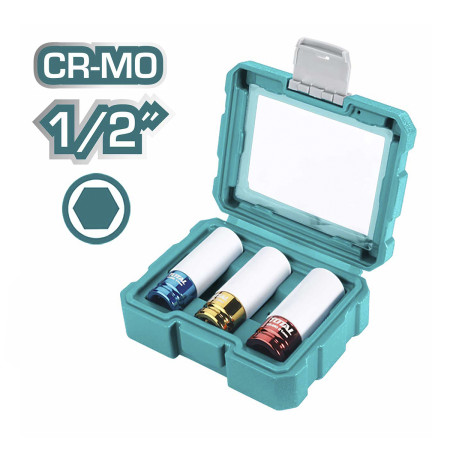 Набор головок 1/2 " TOTAL THMLNS031 (3 шт) Набор головок 1/2 " TOTAL THMLNS031 (3 шт)