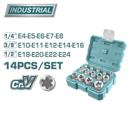 Набор головок Torx TOTAL THKTETS0114 (14шт) Набор головок Torx TOTAL THKTETS0114 (14шт)