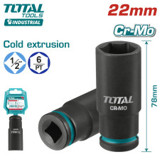 Торцевая головка удлиненная ударная 1/2 " 22 мм TOTAL THDIS12222L