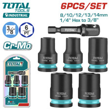 Набор ударных головок 3/8 " TOTAL THKISD38062 (6 шт)