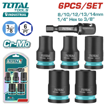 Набор ударных головок 3/8 " TOTAL THKISD38062 (6 шт)