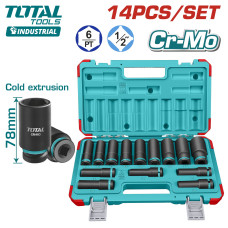 Набор ударных головок удлиненных TOTAL THKISD12143L (14 шт)