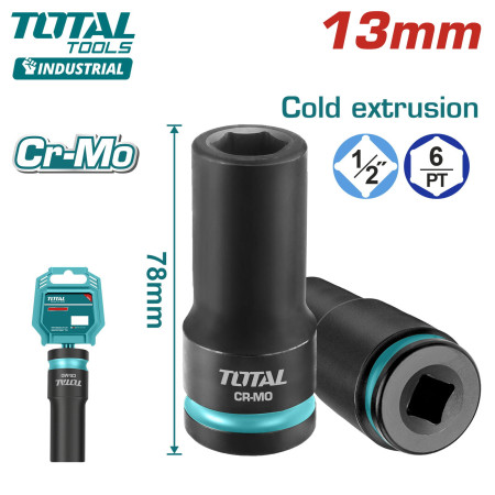 Торцевая головка удлиненная ударная 1/2 " 13 мм TOTAL THDIS12132L Торцевая головка удлиненная ударная 1/2 " 13 мм TOTAL THDIS12132L