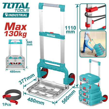 Тележка ручная складная 130 кг TOTAL THWB61201