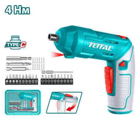 Отвертка аккумуляторная TOTAL TSDLI04425 Отвертка аккумуляторная TOTAL TSDLI04425