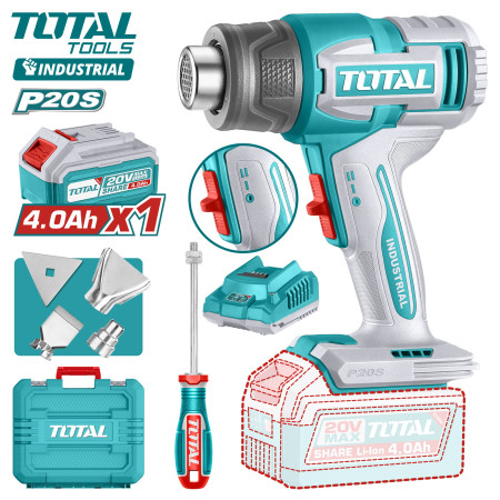 Фен строительный (термовоздуходувка) аккумуляторный TOTAL TBLI20065