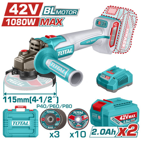Углошлифмашина аккумуляторная TOTAL TAGLI4108112 Углошлифмашина аккумуляторная TOTAL TAGLI4108112