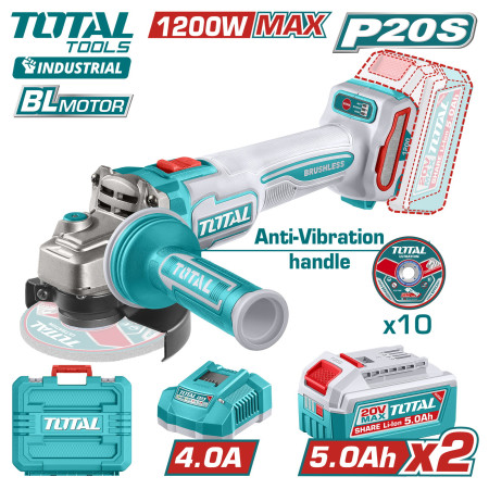 Углошлифмашина аккумуляторная TOTAL TAGLI2120252 Углошлифмашина аккумуляторная TOTAL TAGLI2120252