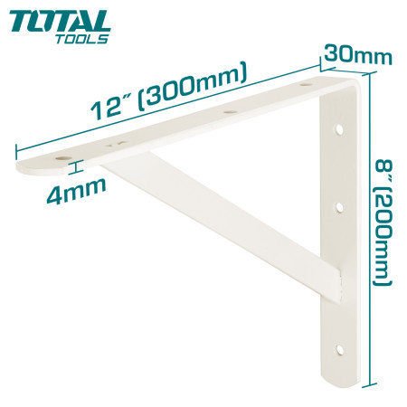 Кронштейн для полок 200 x 300 мм TOTAL THDSB0812 Кронштейн для полок 200 x 300 мм TOTAL THDSB0812