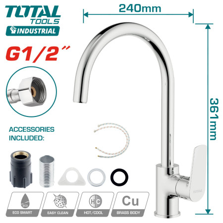 Смеситель для раковины однорычажный TOTAL TSLBM23401 Смеситель для раковины однорычажный TOTAL TSLBM23401