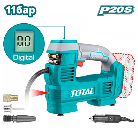 Компрессор автомобильный аккумуляторный TOTAL TACLI2012 Компрессор автомобильный аккумуляторный TOTAL TACLI2012